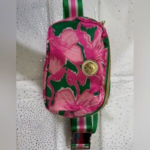 Floral Pink and Green Crossbody Bag